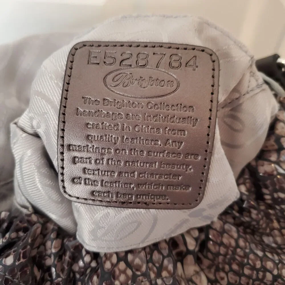 Brighton Gray Python Hobo Shoulder Bag E528784